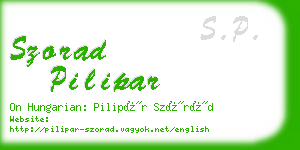 szorad pilipar business card